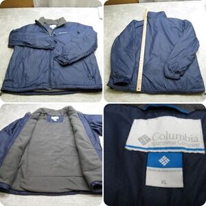 Columbia Jacket Mens XL Blue Fleece Lined Omni‎ Shield Insulated Full Zip READ